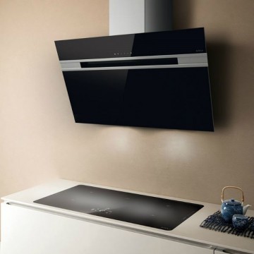 Elica PRF0100991 Stripe BL/A/90/LX Απορροφητήρας Καμινάδα 90cm Μαύρος